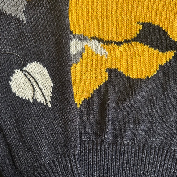 Vintage 80s Hand Loomed Beaded Floral Sweater ~ Size Medium - Picture 6 of 8